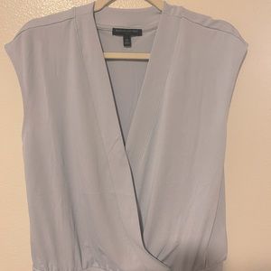 Banana Republic Wrap Top in light pewter blue